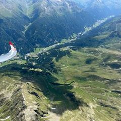 Flugwegposition um 11:49:49: Aufgenommen in der Nähe von Gemeinde Kappl, Österreich in 3522 Meter